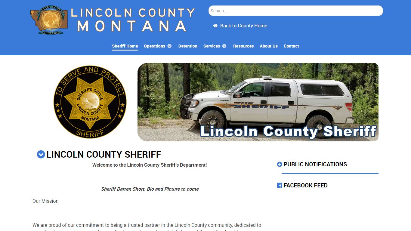 Lincoln County Sheriff Home - Lincoln County Montana